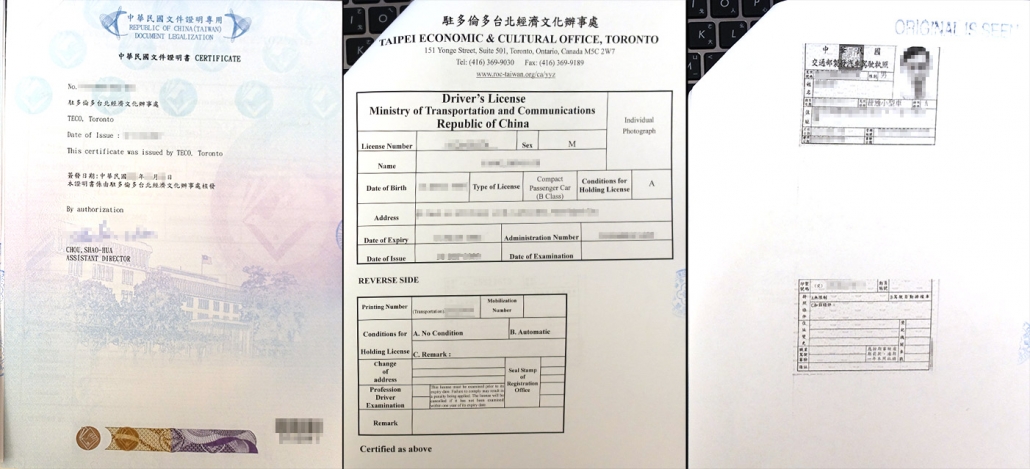 Translation of Driver's license